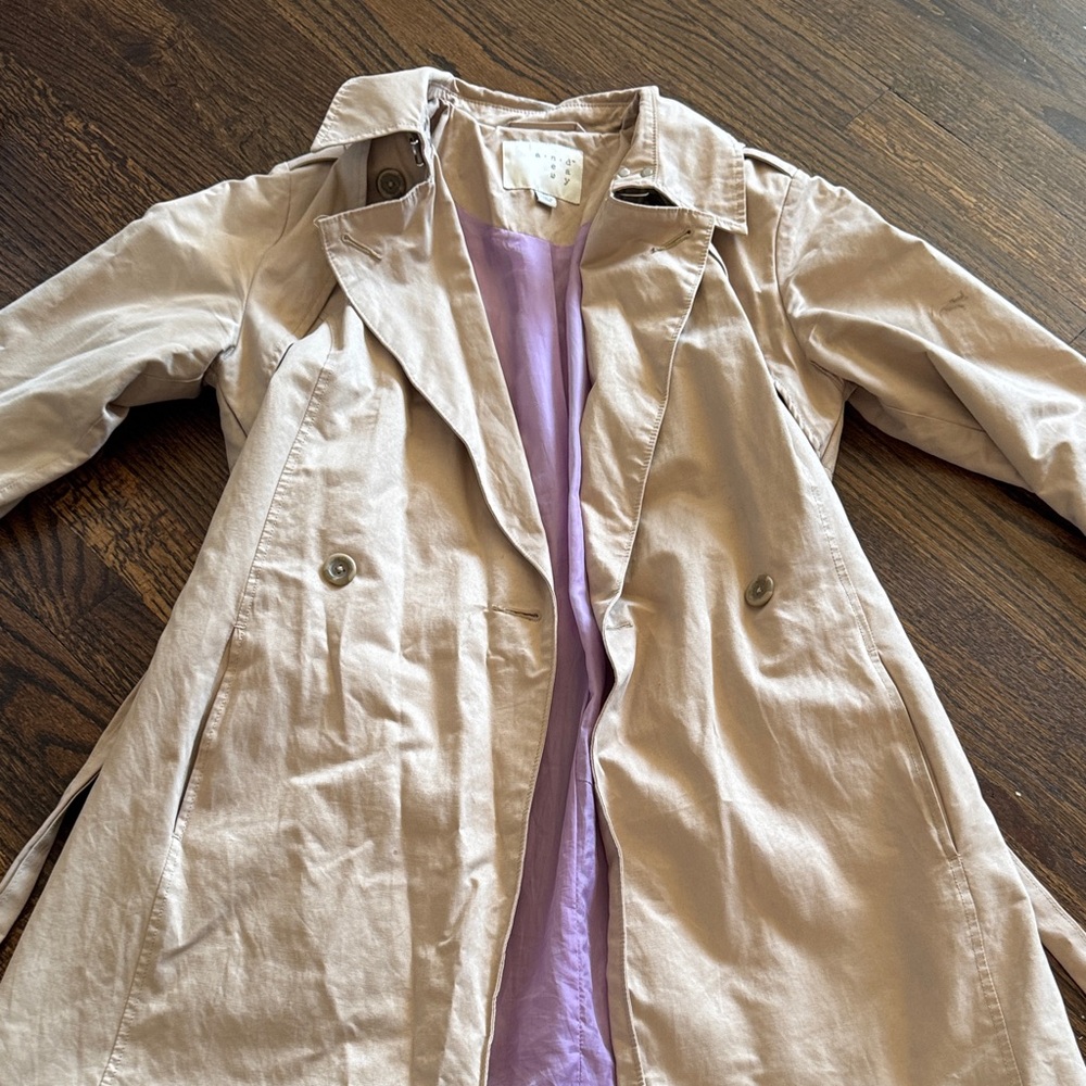 a new day Tan Trench Coat with Lavender Lining
